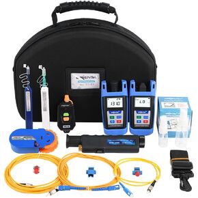 ORIENTEK TLT-12E Fiber Optic Tool Kit Fiber Connector Microscope + Fiber Optic Power Meter + Optical Light Source +VFL FTTH Loss Test Kit Optical Power Meter OPM OLS (TLT-12E)