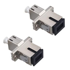 2 Pack SC to LC Female to Female Fiber Optic Adapter Connector Hybrid Simplex Multimode/Singlemode Optical Adapter, Flange-Type Adapter
