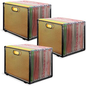 Metal Hanging File Folder Organizer Desktop File Crate Storage Box Black Letter Size Mesh File Bin for Office Toys, 12.4 x 9.8 x 9.5 inches (4 Pack)