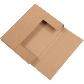 Boxes Fast BFM1181K Corrugated Cardboard Easy-Fold Mailers, 11 1/8 x 8 5/8 x 1 Inches, Fold Over Mailers, Adjustable Die-Cut Shipping Boxes, Multi-Depth, Large Kraft Mailing Boxes (Pack of 50)