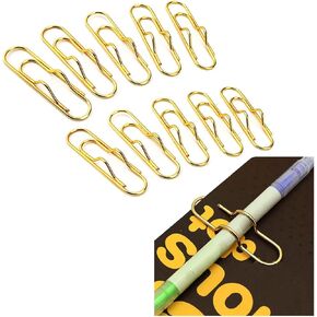 10Pcs Metal Pen Holder, Multi Function Bookmarks for Notebooks, Paper Clip Stationery Tool