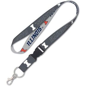 حبل WinCraft Illinois Illini Illinois Fighting Illini بإبزيم قابل للفصل، 1 بوصة - رمادي in Kuwait