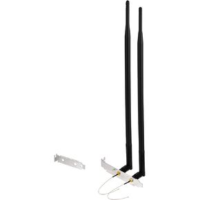 Superbat Dual Band WiFi Antenna 10dBi 2.4Ghz 5.8Ghz RP-SMA Male Antenna + U.FL IPEX to RP SMA Cable + Computer Back Slot Cover Bracket for Desktop Case
