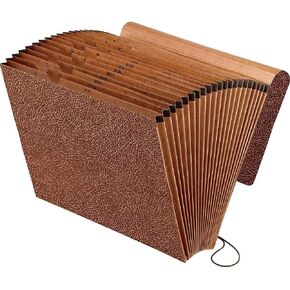 Pendaflex 01365 Leather-Look Index Expanding File With Elastic Cord
