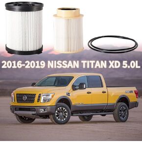 FF63017NN and FS53029NN Fuel Filter Combination Replacement for Nissan Titan XD 2016-2019 5.0L V8 Diesel Engine Replaces 16403EZ41A 16403EZ40A
