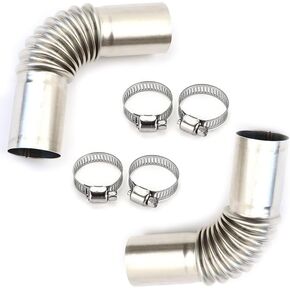 Silver Stainless Steel 24mm Air Diesel Parking Heater Exhaust Pipe Tube Elbow Connector for Webasto Eberspacher Diesel Boat Heater 13cm Exhaust Pipes and Tips