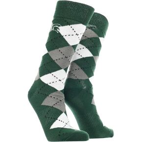 TCK Michigan State Spartans Argyle Dress Socks NCAA Fanwear Crew Length