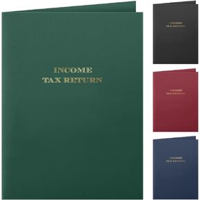 25 Count, Blue, Income Tax Return Pocket Folders, Gold Foil Stamped, for Tax Professionals (9 x 12)
