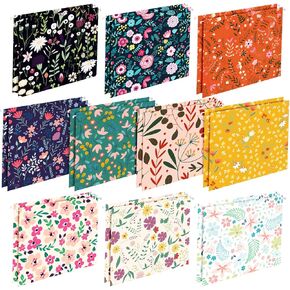 20 Pcs Decorative Hanging File Folders Letter Size Cute File Folders Designer Floral File Folders Colored File Folder Organizer for Filing Cabinet Office Home with 1/5 Cut Adjustable Tabs
