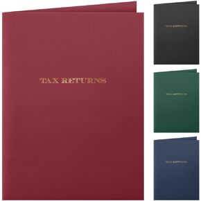 25 Count, Green, Tax Returns Pocket Folders, Gold Foil Stamped, for Tax Professionals (9 x 12)