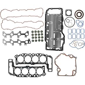 TRQ Engine Gasket Kit Set Compatible with Chrysler Dodge Jeep Mitsubishi Ram V8 4.7L