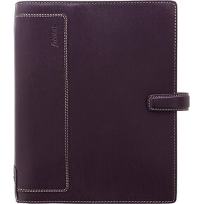 Filofax Holborn Organizer, A5 Size, Purple - Full Grain Buffalo Leather, Six Rings, with Cotton Cream Week-to-View Calendar Diary, Multilingual, 2024 (C025600-24) in Saudi Arabia