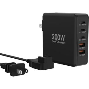 200W USB C Charger, 5 Ports GaN USB C Wall Fast Charger, PD100W USB C Desktop Charging Station for iPhone 15 14, MacBook Pro/Air,Samsung Galaxy,Steam Deck and More