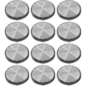 6 Pair M6x1.0 White Plastic Universal Screw Mount Reflective Warning Reflector for Motorcycle Bike