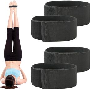 2 Pairs Sticky Toes for Gymnastics, Ankle Straps Tumbling Trainer Stretch Back Handspring Trainer Gymnastics Cheerleading Dance Equipment for Girls Boys Adults Beginners Practice, Black