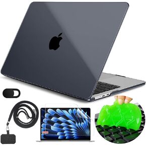 MacBook Air 15 inch Case 2024 2023 Release - Goods by A - Compatible with New 15 inch MacBook Air Case M3 A3114 M2 A2941 Touch ID - Screen Protector, Camera Cover, Cleaning Gel, Neck Lanyard