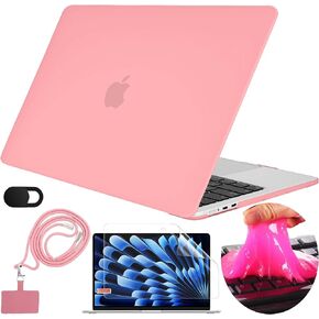 MacBook Air 15 inch Case 2024 2023 Release - Goods by A - Compatible with New 15 inch MacBook Air Case M3 A3114 M2 A2941 Touch ID - Screen Protector, Camera Cover, Cleaning Gel, Neck Lanyard