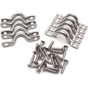 10Pcs Stainless Steel Eye Straps Kayak Deck Loops Pad Eye for Boat,Kayak-5mm Thickness