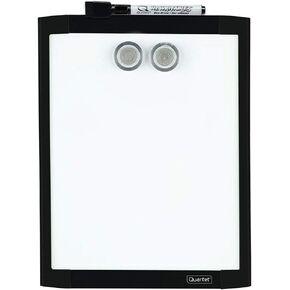 Quartet Magnetic Whiteboard, 8-1/2" x 11" White Board for Wall, Dry Erase Board for Kids, Perfect for Home Office & Home School Supplies, 1 Dry Erase Marker, 2 Magnets, Black Frame (MHOW8511-BK)