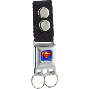 Buckle-Down Keychain-Superman Full Color Blue