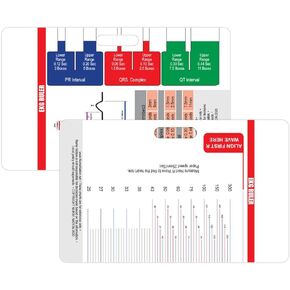 EKG Ruler Horizontal Badge Card Tool - ECG and Electrocardiogram Ruler - Excellent Resource for EKG Techs, EMT, Cardiology Tech, Nurses, or Other Healthcare Professionals
