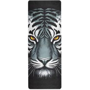 Yoga Mat Tiger Black & White Non Slip Fitness Exercise Mat Extra Thick Yoga Mats for home workout, Pilates, Yoga and Floor Workouts 71 x 26 Inches