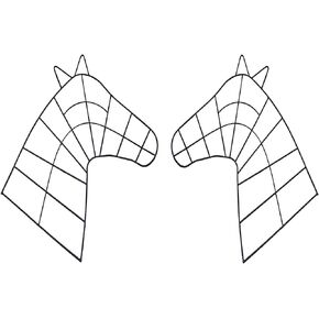 Horse Head Wire Wreath Frame,Metal Floral Flower Wreath Frames Form Making Rings for DIY Christmas New Year Party Home Outdoor Ornaments Decor Horse Lover(2PCS 16in Double Eears)