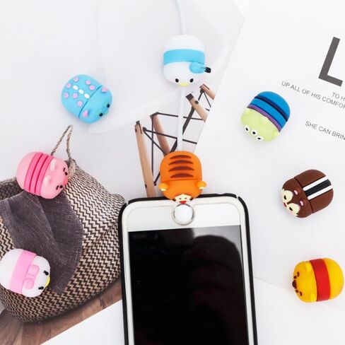 3D Cartoon Animal Cute Cable Protector Charger Cord Protector Charger Protector Charger Cord Saver for iPhone Charger ipad (MMC-11PCS) in Kuwait