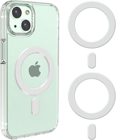 2 Pack Magnetic Adapter Ring, Universal Magnetic Sticker Compatible with Magsafe Accessories & Wireless Charging, for iPhone 15/14/13/12 Pro Max Mini Plus, Galaxy S23/S22, Black in Saudi Arabia