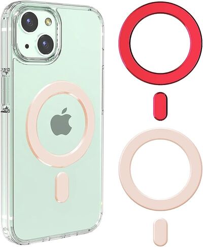 2 Pack Magnetic Adapter Ring, Universal Magnetic Sticker Compatible with Magsafe Accessories & Wireless Charging, for iPhone 15/14/13/12 Pro Max Mini Plus, Galaxy S23/S22, Black in Saudi Arabia