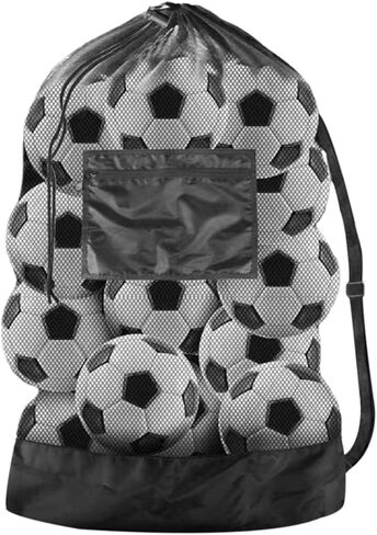 Ball Bag,Soccer Ball Bag,Ball Bags Mesh Drawstring,with Adjustable Strap,Perfect for Carrying Sports Balls,Equipment or Beach Trips,Outdoor Activities in Kuwait