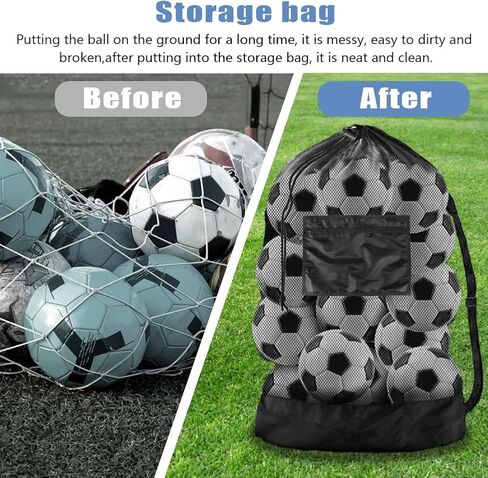 Ball Bag,Soccer Ball Bag,Ball Bags Mesh Drawstring,with Adjustable Strap,Perfect for Carrying Sports Balls,Equipment or Beach Trips,Outdoor Activities in Kuwait
