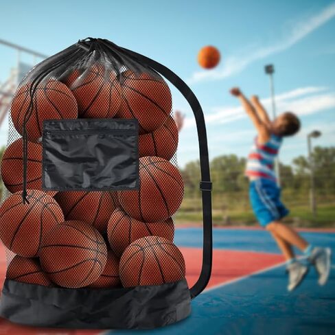 Ball Bag,Soccer Ball Bag,Ball Bags Mesh Drawstring,with Adjustable Strap,Perfect for Carrying Sports Balls,Equipment or Beach Trips,Outdoor Activities in Kuwait