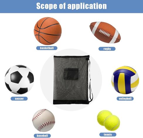 Ball Bag,Soccer Ball Bag,Ball Bags Mesh Drawstring,with Adjustable Strap,Perfect for Carrying Sports Balls,Equipment or Beach Trips,Outdoor Activities in Kuwait