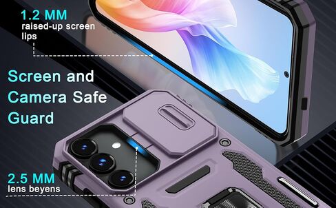 DEERLAMN Case for Samsung Galaxy S25+ Plus 6.7-Inch with Slide Camera Cover+Screen Protector(1 Pack), Rotated Ring Kickstand Military Grade Shockproof Protective Cover-Navy Blue in Kuwait