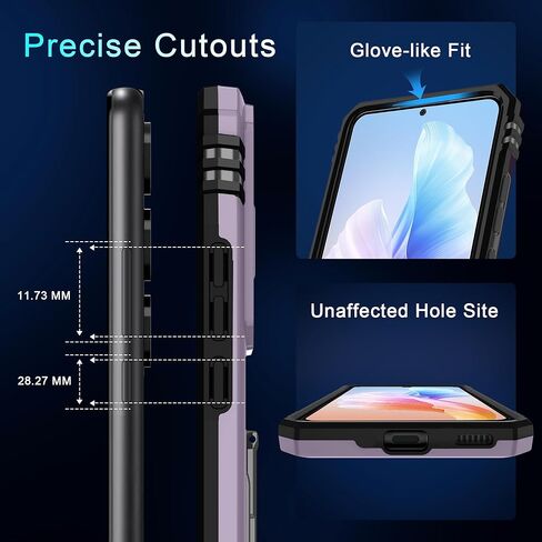 DEERLAMN Case for Samsung Galaxy S25+ Plus 6.7-Inch with Slide Camera Cover+Screen Protector(1 Pack), Rotated Ring Kickstand Military Grade Shockproof Protective Cover-Navy Blue in Kuwait