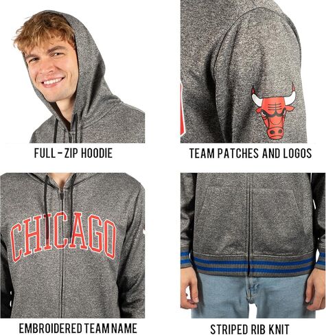 Ultra Game NBA Men's MVP Super Soft Full Zip Hoodie Sweatshirt in Saudi Arabia