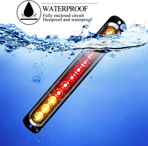 12-LED White Emergency Strobe Light Bar, 18 Flashing Modes Ultra Thin Surface Mount Flashing Grille Light Beacon Hazard Warning Lights for Car Vehicle SUV Truck Pickup ATVs (2pcs) in Saudi Arabia