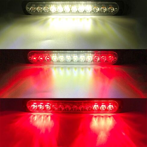 12-LED White Emergency Strobe Light Bar, 18 Flashing Modes Ultra Thin Surface Mount Flashing Grille Light Beacon Hazard Warning Lights for Car Vehicle SUV Truck Pickup ATVs (2pcs) in Saudi Arabia