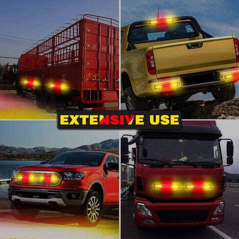 12-LED White Emergency Strobe Light Bar, 18 Flashing Modes Ultra Thin Surface Mount Flashing Grille Light Beacon Hazard Warning Lights for Car Vehicle SUV Truck Pickup ATVs (2pcs) in Saudi Arabia