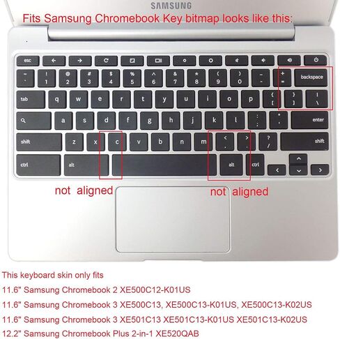 غطاء لوحة مفاتيح من السيليكون متوافق مع 11.6 بوصة Samsung Chromebook 3 XE500C13 XE501C13، 11.6 بوصة Samsung Chromebook 2 XE500C12، 12.2 بوصة Samsung Chromebook Plus V2 2 في 1 XE520QAB (وردي متدرج) in Kuwait