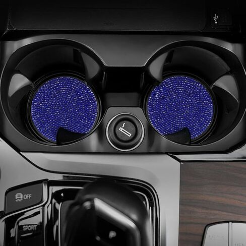 قاعدة حامل أكواب السيارة من Ouzorp، قطعتان من حامل الأكواب العالمي المضاد للانزلاق، ملحقات داخلية للسيارة من حجر الراين الكريستالي اللامع للنساء (أسود)... in Kuwait