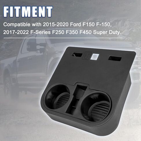 حامل أكواب وحدة التحكم المركزية الأمامية يحل محل HC3Z-2813562-AB متوافق مع 2015-2020 Ford F150 2017-2022 F-Series Super Duty Car أسفل المقعد الأمامي صينية حامل الأكواب in Saudi Arabia