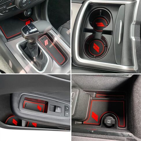 POSAID Cup Holder Insert for Dodge Charger 2015-2023, Anti Dust Mats Center Console Liners Custom Fit Dodge Charger Door Pocket Mats (22PCS, Blue Trim) in Saudi Arabia