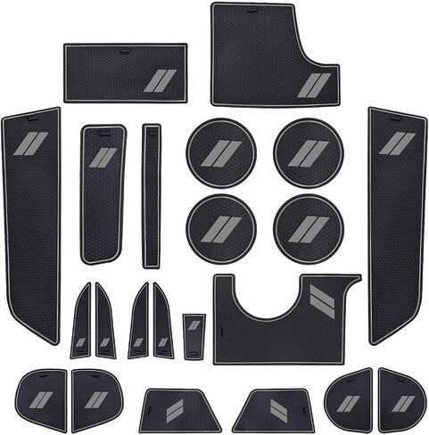 POSAID Cup Holder Insert for Dodge Charger 2015-2023, Anti Dust Mats Center Console Liners Custom Fit Dodge Charger Door Pocket Mats (22PCS, Blue Trim) in Saudi Arabia
