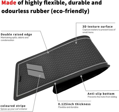 POSAID Cup Holder Insert for Dodge Charger 2015-2023, Anti Dust Mats Center Console Liners Custom Fit Dodge Charger Door Pocket Mats (22PCS, Blue Trim) in Saudi Arabia