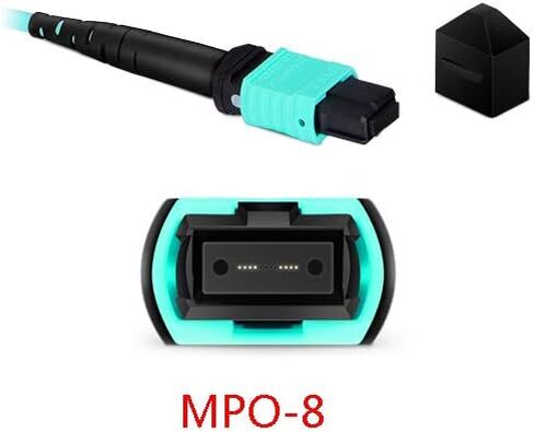 MPO to MPO Fiber Cable 6 FT/ 2M, WCYDRESS Type B OM3 Multimode Fiber Optic Patch Cable, 8 Cores Patch Cord for QSFP+Transceivers MTP Compatible Cabling System, Aqua in Saudi Arabia