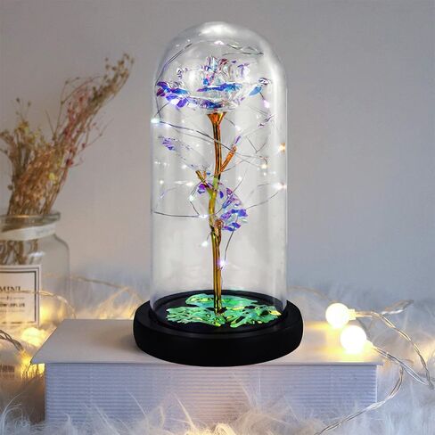FGSS Eternal-Rose-Flowers-Gift Galaxy-Glass Rose-Flower-Light-Gifts for Mom-Grandma-Wife-Girlfriend, Women Gifts for Valentines, Anniversary, Birthday in Saudi Arabia