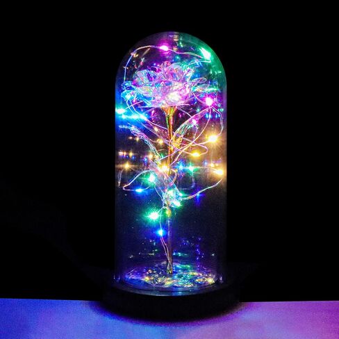 FGSS Eternal-Rose-Flowers-Gift Galaxy-Glass Rose-Flower-Light-Gifts for Mom-Grandma-Wife-Girlfriend, Women Gifts for Valentines, Anniversary, Birthday in Saudi Arabia