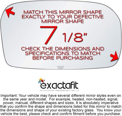 exactafit 8828R Passenger Side Mirror Glass Right Replacement Compatible With 2002-2005 Honda Civic SI (Hatchback & Sedan Only) in Saudi Arabia